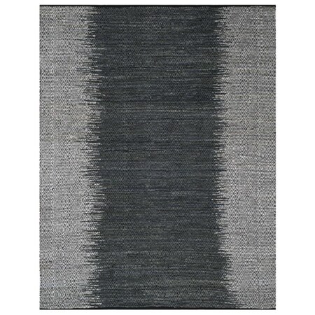 Flowers First 8 x 10 ft. Vintage Leather Hand Woven Rug, Light Grey & Charcoal - Large Rectangle FL1860232